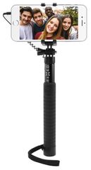 Luxus alumínium kivitelű teleszkópos selfie bot, 3,5 mm-es jack, fekete FIXSS-W-BK