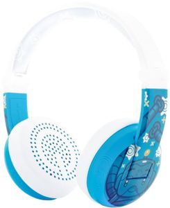 hordozható fejhallgató gyerekeknek BuddyPhones wave design matricák 4 hallgatási mód akkumulátor üzemideje 20 h Bluetooth vezeték nélküli hipoallergén fülpárna kisebb és nagyobb gyerekek számára
