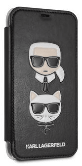 Karl Lagerfeld Karl and Choupette Book Pouzdro Black az iPhone XR KLFLBKI61KICKC számára