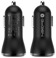 GoGEN Autós szivargyújtós töltő CHQ 27 W, Qualcomm Quick Charge 3.0, 2× USB, fekete