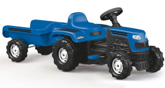 DOLU Pedállal hajtható traktor Ranchero utánfutóval - kék