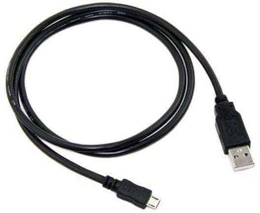 C-Tech USB 2.0 kábel AM/Micro, 2 m, fekete CB-USB2M-20B