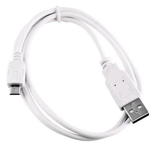 C-Tech USB 2.0 kábel AM/Micro, 2 m, fehér CB-USB2M-20W