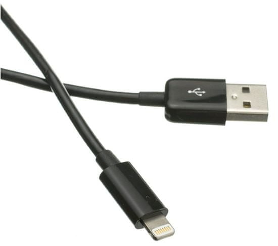 C-Tech Kábel USB 2.0 Lightning (IP5 és nagyobb) töltés és szinkronizálás, 2 m, fekete CB-APL-20B