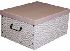 Compactor Nordic összecsukható tároló doboz - karton, rózsaszín (antik).