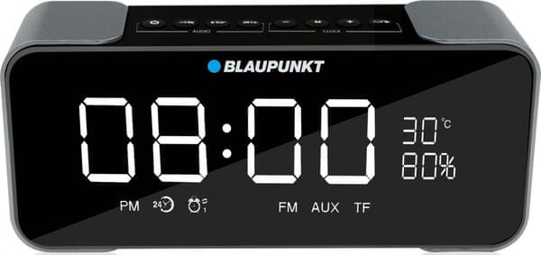 hordozható Bluetooth hangszóró ébresztőórás rádió bt16clock akkumulátor 8 órás élettartammal 1 feltörésre fm tuner memória 50 állomás tárolására