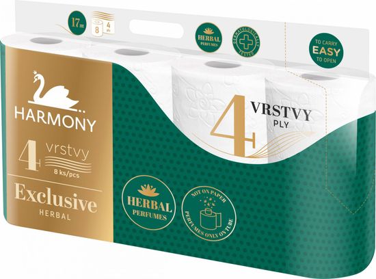 Harmony Toalett papír EXCLUSIVE Herbal Parfumes 7x 8, 4rétegű