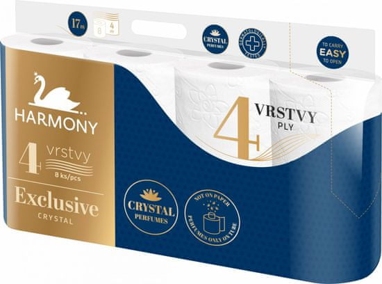Harmony Toalett papír EXCLUSIVE Crystal Parfumes 7x 8, 4rétegű