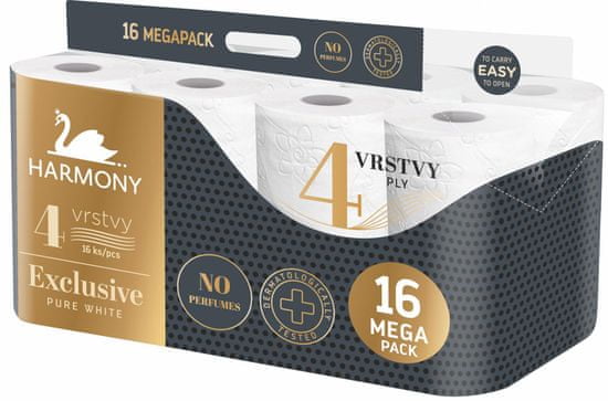 Harmony Toalett papír EXCLUSIVE PURE WHITE 16, 4rétegű