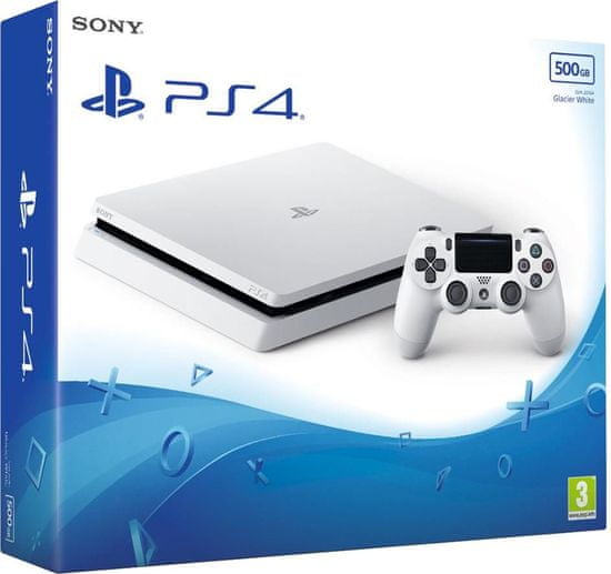 SONY PlayStation 4 Slim Glacier White 500GB (PS4 Slim 500GB) Játékkonzol, (PS719755517)