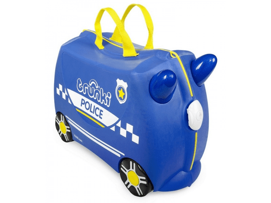 Trunki Bőrönd + pedál nélküli gyerekkerékpár Percy rendőrségi autó