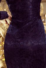 Numoco Női csipke ruha nyakkivágással Kocsis sötétkék XL