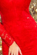 Numoco Női csipke ruha nyakkivágással Kocsis piros XL