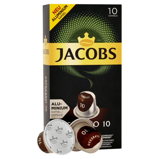 Jacobs Espresso Intenso Intenzitás 10 - 100 alumínium kapszula, ami kompatibilis a Nespresso® kávéfőzőkkel*