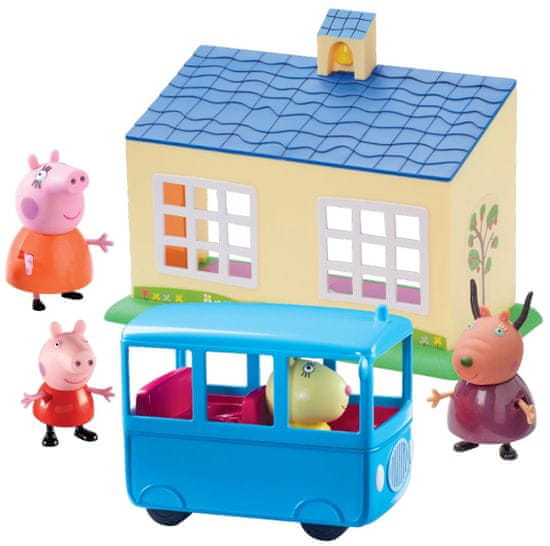 TM Toys Peppa Pig Iskola és iskolabusz játék szett
