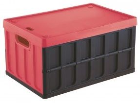 Tontarelli Összecsukható tárolód doboz 46L fedéllel, fekete/narancssárga