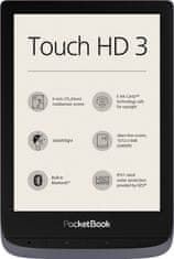 PocketBook 632 Touch HD 3, Metallic Grey, 16 GB