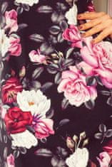 Numoco Női virágos ruha Neva fekete-rózsaszín L