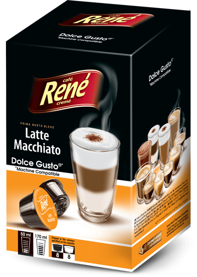 René Latte Macchiato kapszulák Dolce Gusto kávéfőzőhöz 16 db, 4 csomag