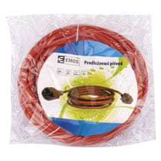 EMOS Hosszabbító kábel - csatlakozó, 20m, 3× 1,5 mm, narancssárga