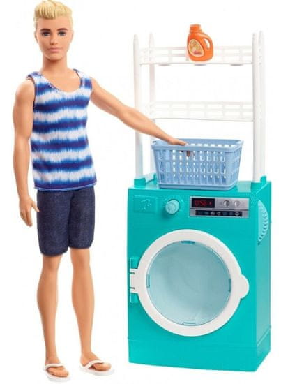 Mattel Barbie Ken baba bútorokkal és mosógéppel