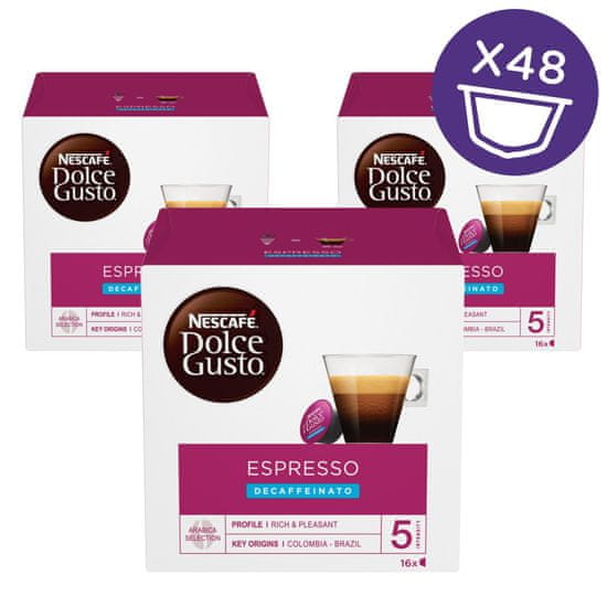 NESCAFÉ Espresso DECAFFEINATO Kávékapszula, 3x16 db