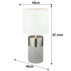 KONDELA Asztali lámpa Qenny típus 19 - fehér/világosszürke