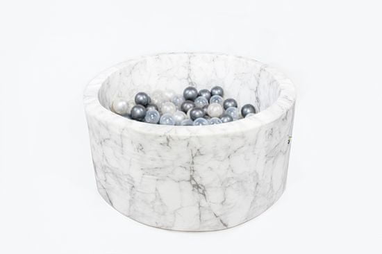 Misioo Medence labdákkal 90x40cm fehér márvány