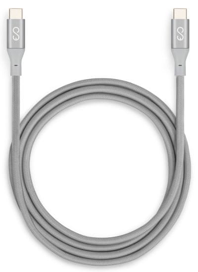 EPICO Töltő / Adatkábel EPICO USB-C az USB-C (3.1)-be fonott 1,8m - silver 9915141900001