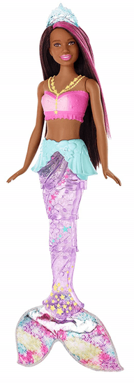 Mattel Barbie Világító hableány mozgó farokkal - barna bőrű