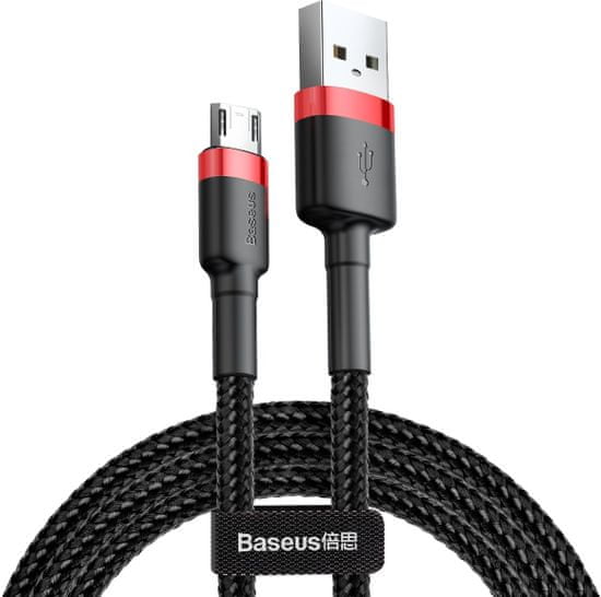 BASEUS Cafule adatkábel Micro USB, 1 m, piros-fekete CAMKLF-B91