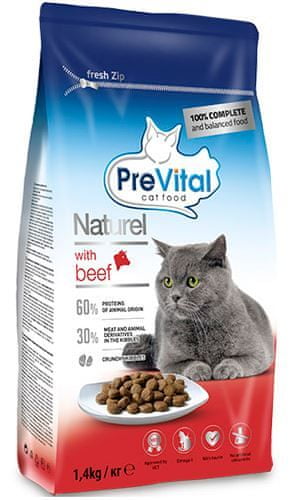 PreVital Naturel száraz eledel macskák számára marhahús 4 x 1,4 kg