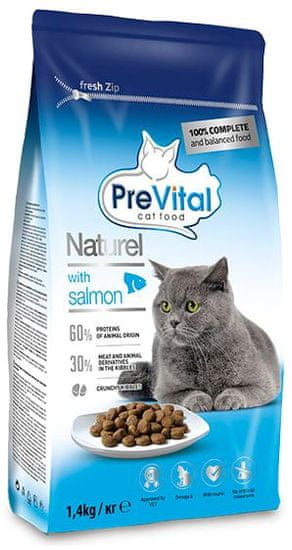 PreVital Naturel száraz eledel macskáknak lazac 4 x 1,4 kg