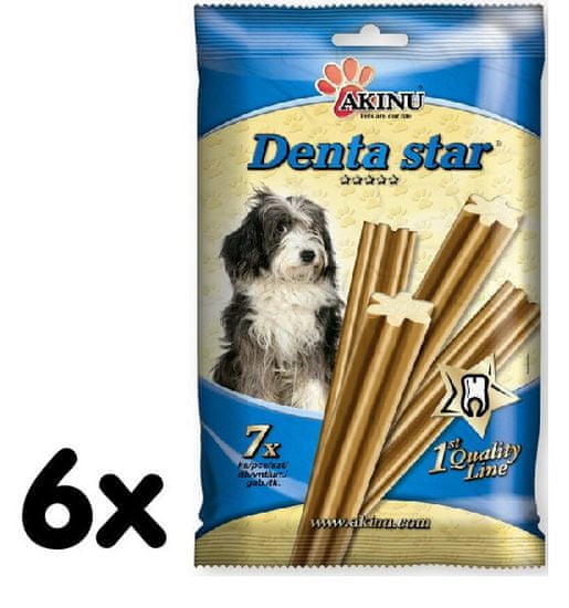 Akinu DENTA STAR Rágórúd kutyáknak, 6 x 90 g