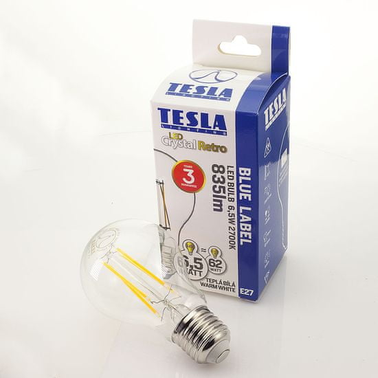 Tesla Lighting LED izzó CRYSTAL RETRO BULB E27, 6,5W