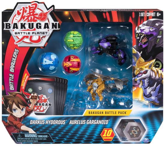 Spin Master Bakugan 5 db-os csomagolás kiegészítőkkel Darkus Hydorous és Aurelus Garganoid