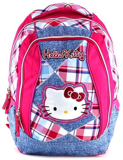 Target Iskolatáska Hello Kitty rózsaszín-kék kockák