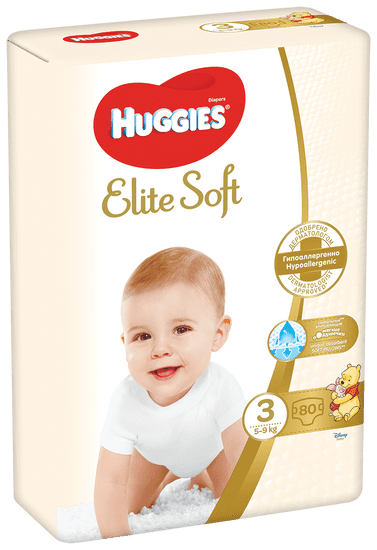 Huggies Elite Soft 3, (5-9 kg), 80 db