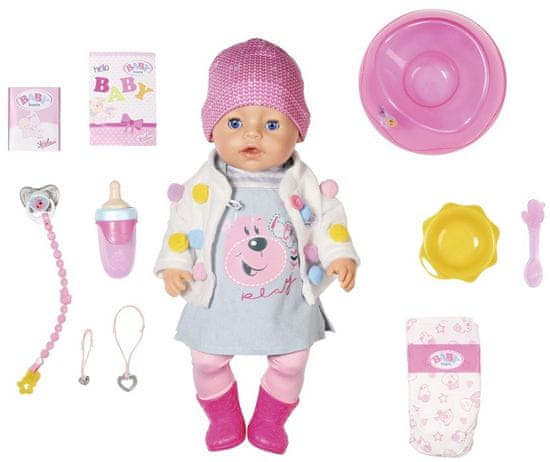 BABY born Soft Touch baba speciális kiadás ruhával és kabáttal, 43 cm