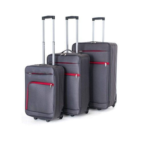 Pretty up  Utazó bőrönd szett TEX01, 3 drb, S-L, szürke