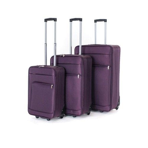 Pretty up  Utazó bőrönd szett TEX01, 3 drb, S-L, lila