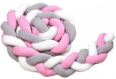 T-tomi Kötött rácsvédő 360 cm, white + grey + pink