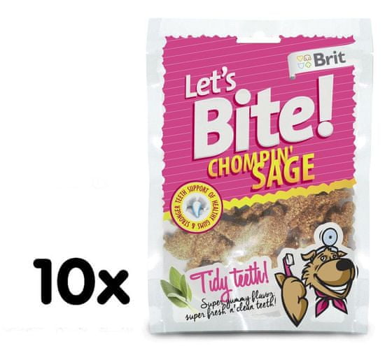 Brit Lets Bite Chompin' Sage Jutalomfalat, 10x150 g