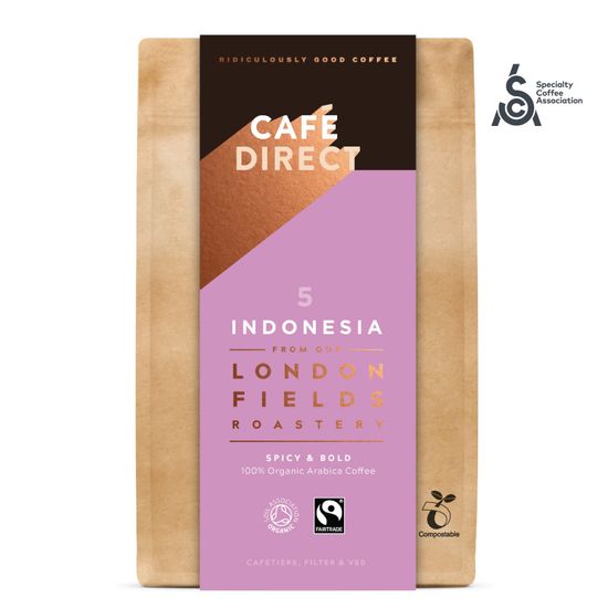 Cafédirect BIO őrölt kávé Indonesia SCA 83,5 cédrusfa és piros gyümölcs aromával, 200 g