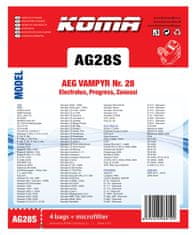 KOMA AG28S - Porszívó Porzsák AEG Vampyr Nr. 28, szintetikus, 4 db
