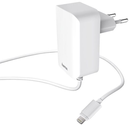 Hama Hálózati töltő kábellel, Apple Lightning, MFI, 2,4 A, fehér 178304