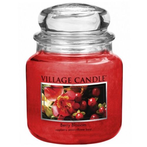 Village Candle Gyertya egy üvegedénybe falusi gyertya, Piros virágok, 454 g
