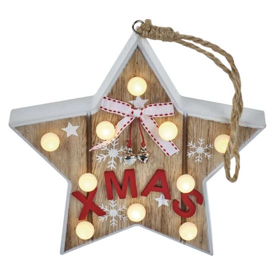 EMOS LED karácsonyi fa csillag, 2× AAA, meleg fehér, időzítő