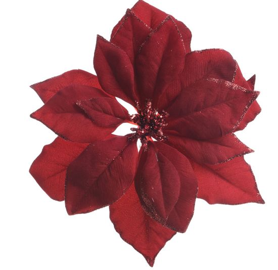 Kaemingk Karácsonyi csillag, csipeszes, kb. 24 cm, piros