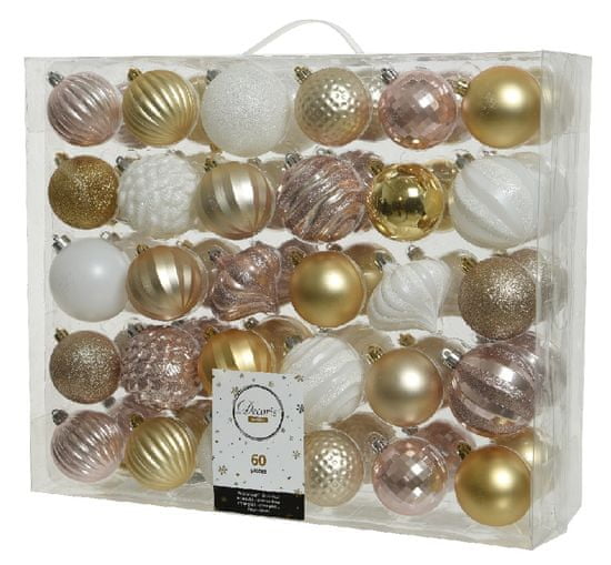 Kaemingk 60 darabos karácsonyfadísz készlet "CRYSTAL BALL", műanyag